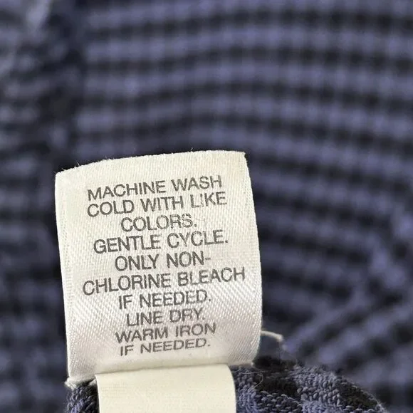 J.Jill Top Size XL Popover V-Neck Plaid Check Blouse Black Purple/Blue Women's - Picture 6 of 8